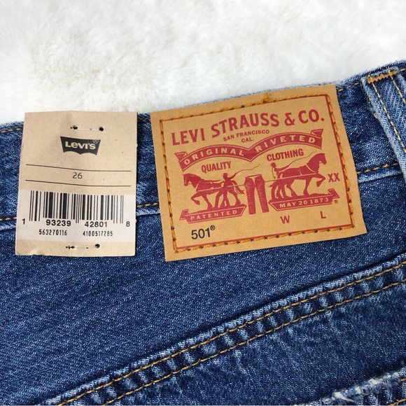 Levi’s  501  High Rise Cutoff denim short button fly Size 26 NWT - Picture 8 of 16